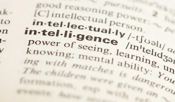 Intelligence word — Stock Photo, Image