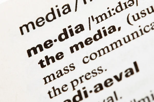 Media definition in dictionary — Stock Photo, Image