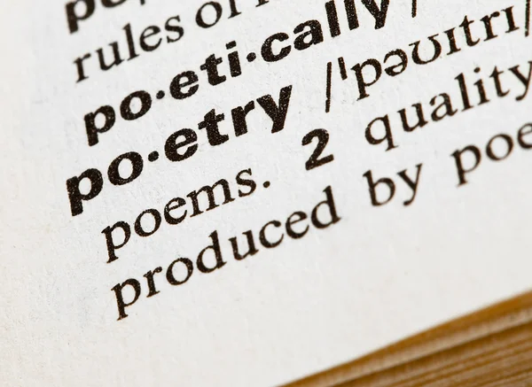 Poëzie definitie in woordenboek — Stockfoto
