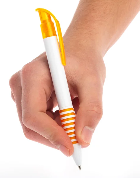 Hand som håller i en penna — Stockfoto