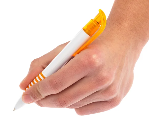 Рука держит ручку — стоковое фото