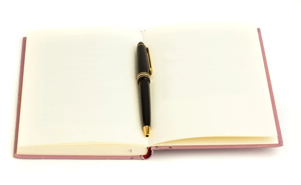 Diário e caneta — Fotografia de Stock
