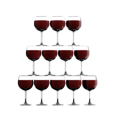 Red wine glass stack clipart