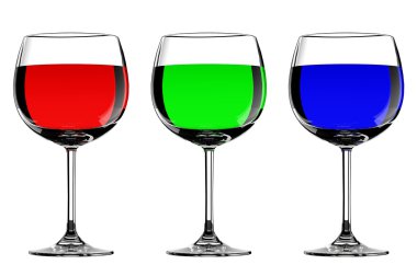 RGB wine glasses clipart