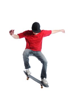 Skateboarder jumping clipart