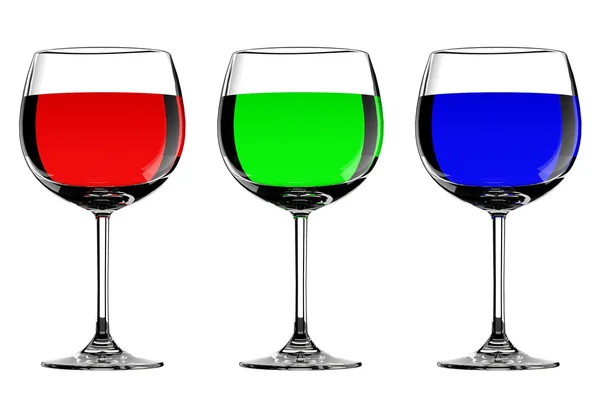 Verres à vin RGB — Photo