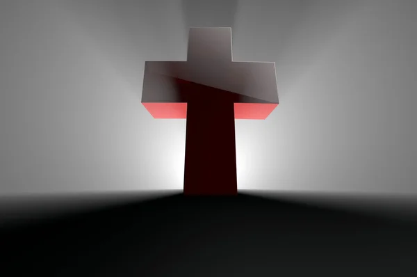 Хрест зі світлом ззаду — стокове фото