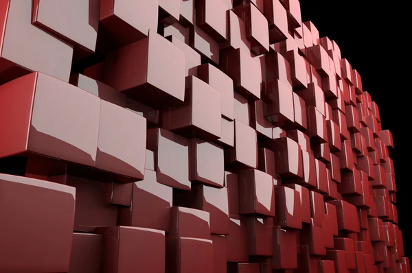 Cubes 3d abstraits en rouge — Photo