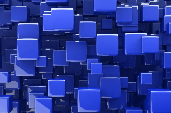 Cubos abstractos 3d en azul — Foto de Stock