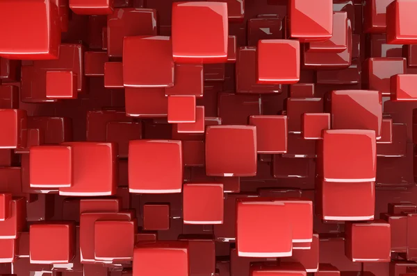 Abstract red 3D cubes — 图库照片