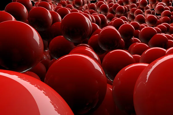 Sphères rouges 3d abstraites — Photo