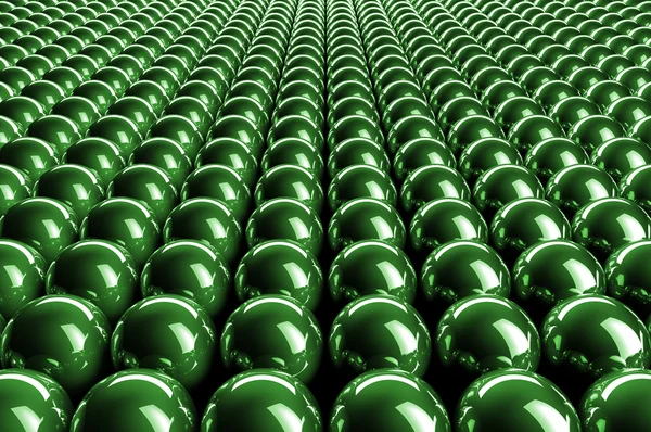 Esferas 3d abstratas em verde — Fotografia de Stock