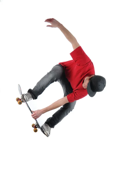 Skateboarder springen Stockfoto
