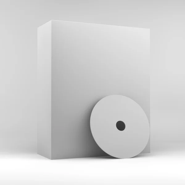 Caixa de produto em branco e cd — Fotografia de Stock