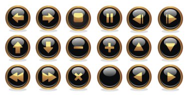 siyah ve altın düğmeler