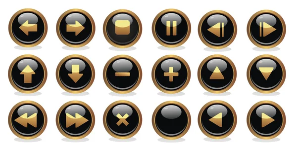 stock vector Black and golden buttons