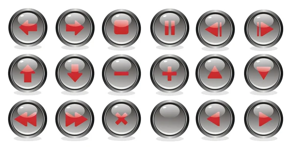 stock vector Gray with red buttons