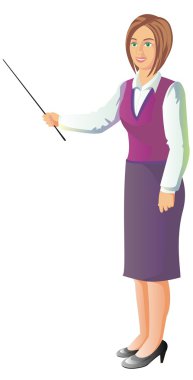 Woman with pick device clipart