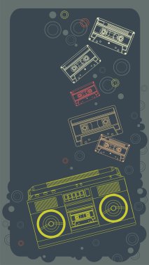 Music banner in retro style clipart