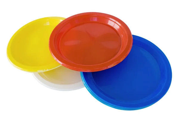Pratos de plástico multicoloridos — Fotografia de Stock