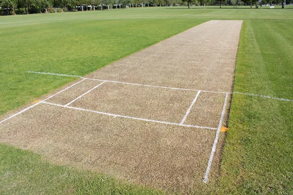 Cricket pitch esporte fundo Fotos De Bancos De Imagens Sem Royalties
