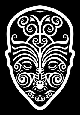 Maori face tattoo clipart