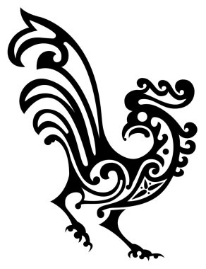 Ornamental rooster clipart