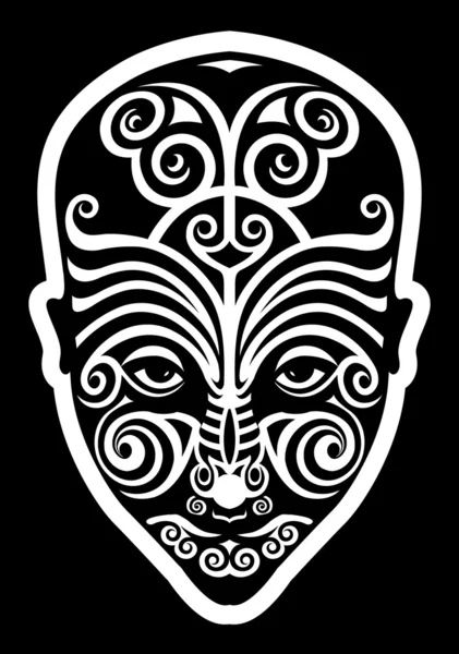 Maori tatuagem facial — Vetor de Stock