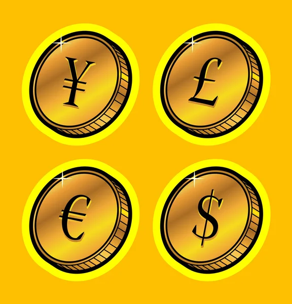 Currency golden coins — Stock Vector