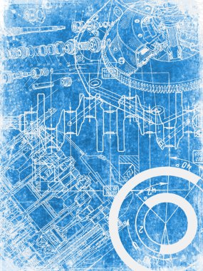 Grunge blueprint texture clipart