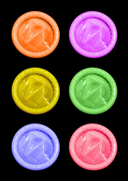 彩色避孕套 — 图库照片