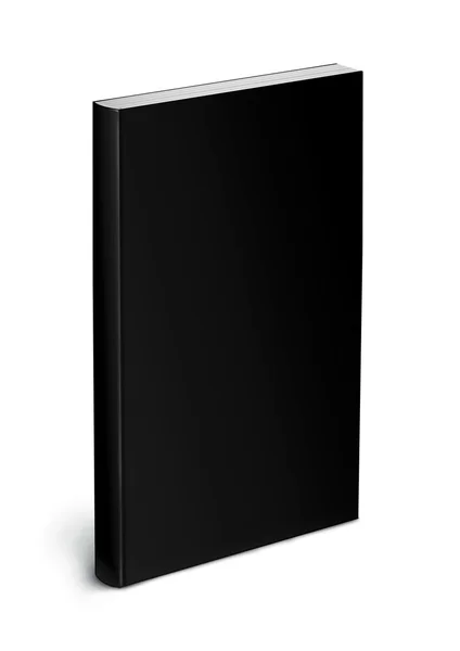 Modelo Livro Capa Preta Isolado Fundo Branco — Fotografia de Stock