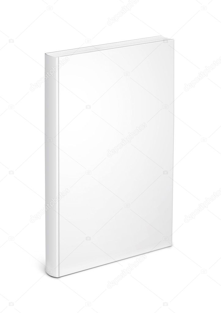 white cover book template isolated on white background