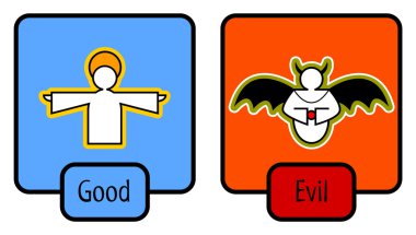 Good and evil symbols vector