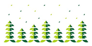 minimalistic christmas trees on white in vector format clipart