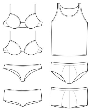 Underwear templates clipart