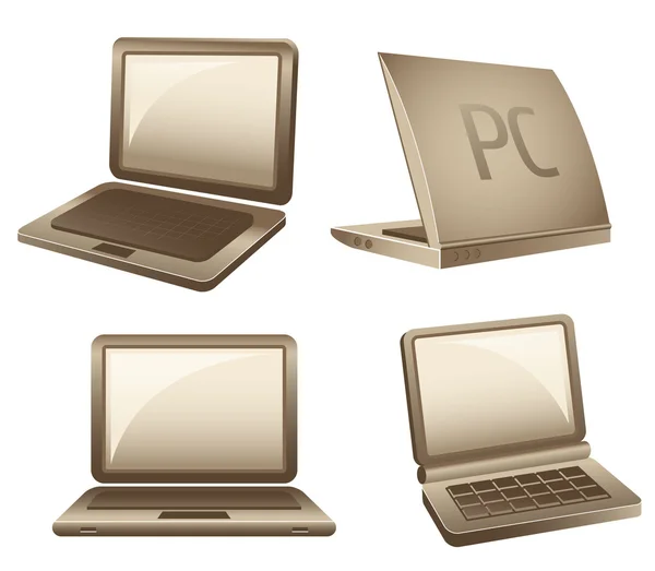 Laptop pictogrammen — Stockvector