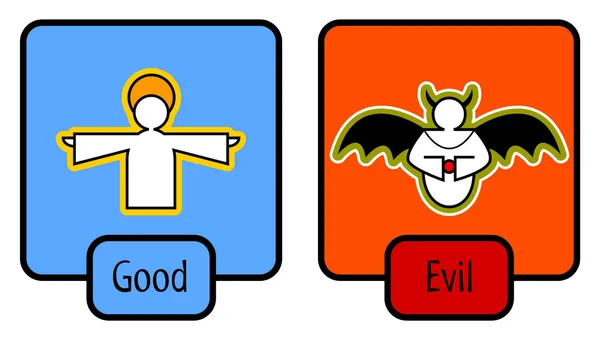 Σύμβολα του καλού και του κακού — Διανυσματικό Αρχείο