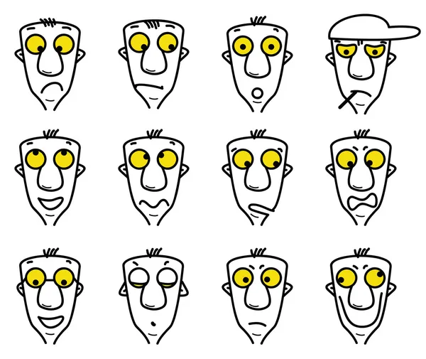 Avatares Personagens Desenhos Animados —  Vetores de Stock