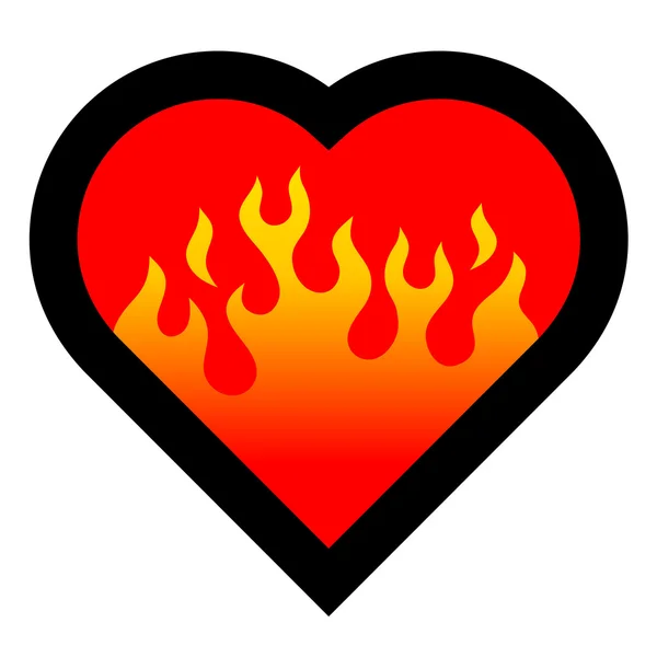 Simple Heart Fire — Stock Vector
