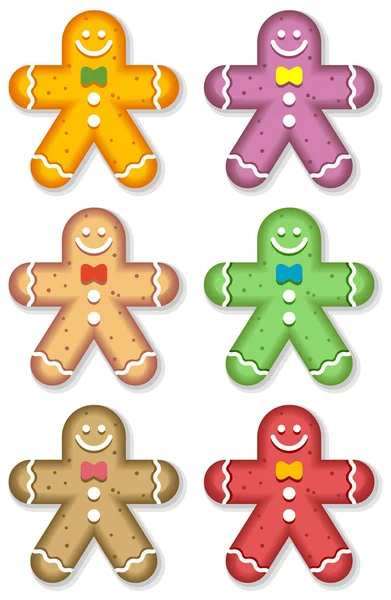 stock vector seasonal gingerbread man colored cookies