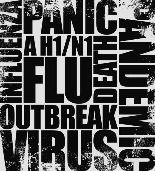 Grunge Typographic Illustration Swine Flu Issue — Stock Vector