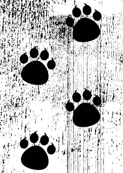 stock vector paw prints on grunge background