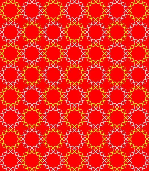 Seamless Arabesque Ornamental Wallpaper Background Red — Stock Vector