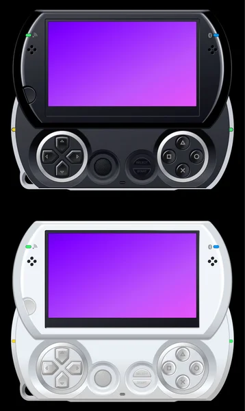 Portable Video Game Console Black White — Stock Vector