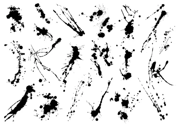 Grunge black ink blots — стоковый вектор