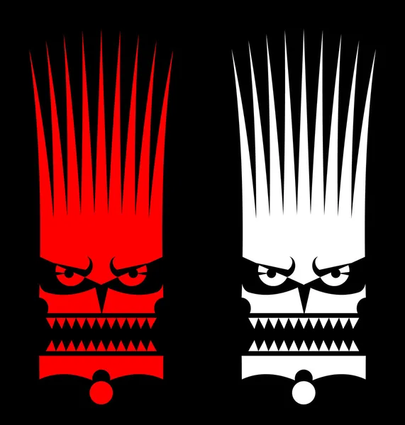 在红色和黑色的邪恶野蛮面具 — 图库矢量图片
