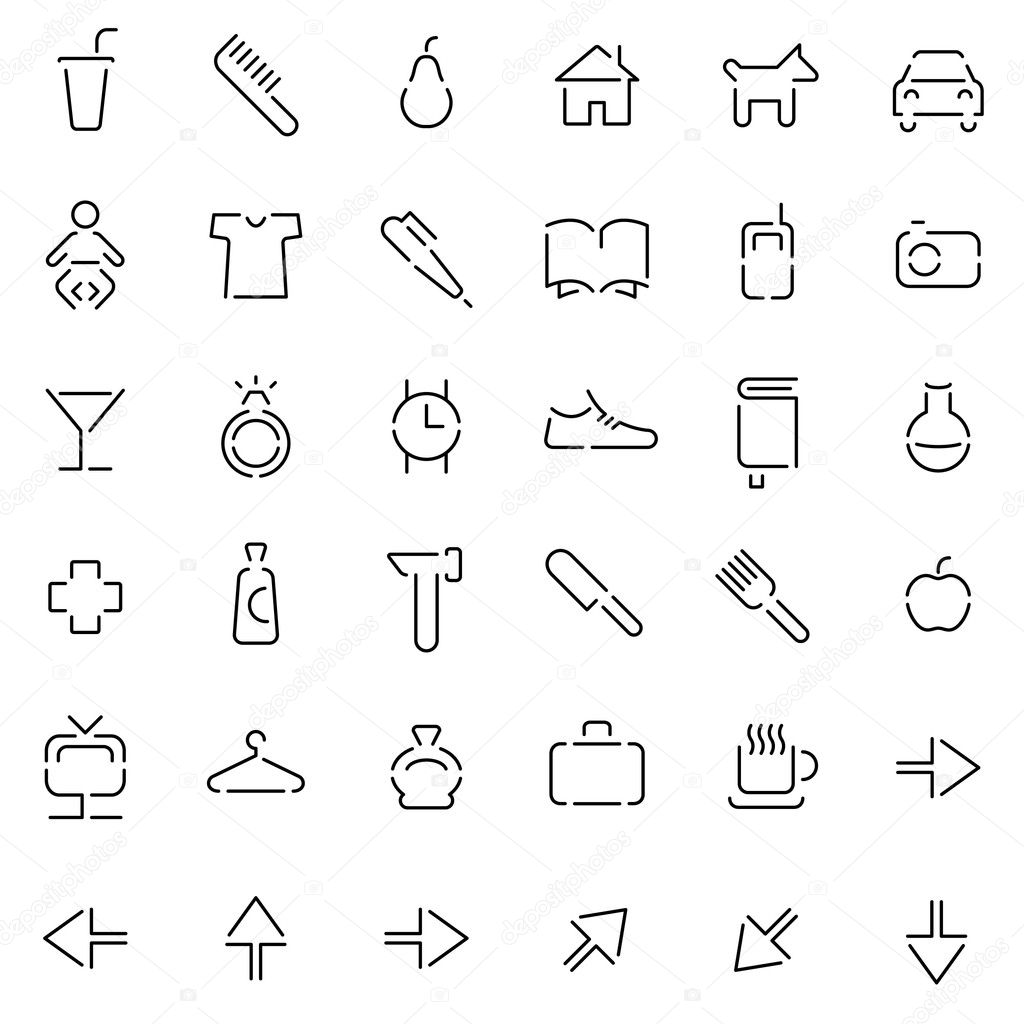 Set of pictograms of consumer goods