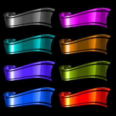 Set of color ribbons clipart