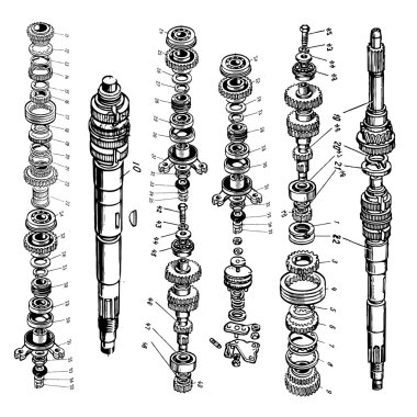 Gear blueprints clipart